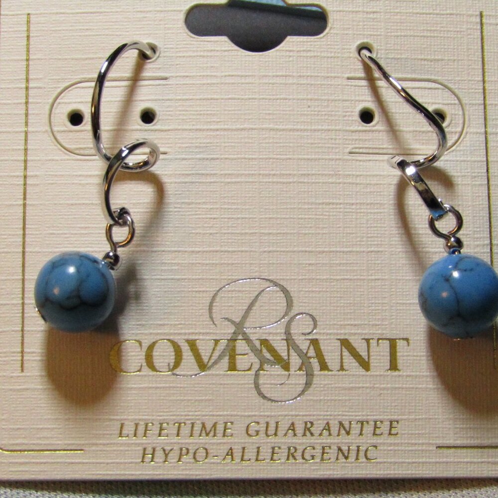 RS Covenant | Hypo-Allergenic | Synthetic Turquoise | Drop Earrings